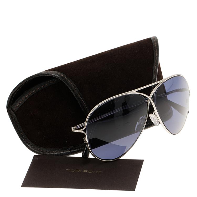 Pre Owned Tom Ford Silver Peter Aviators