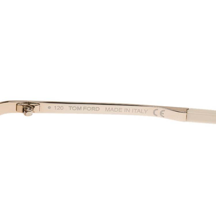 Pre Owned Tom Ford Cream Gianna Shield Sunglasses