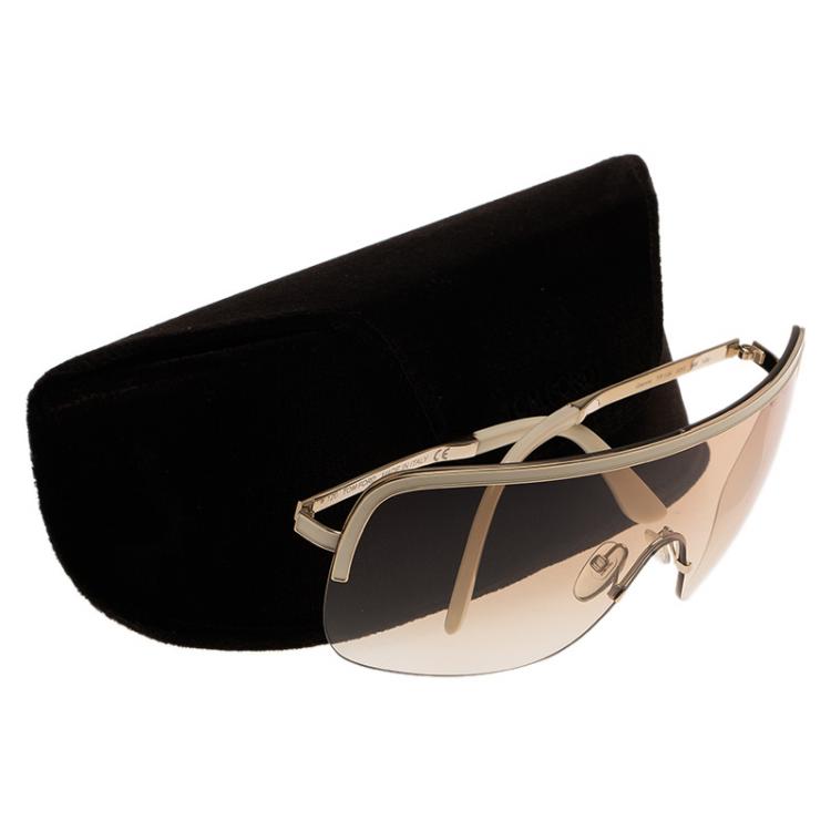 Pre Owned Tom Ford Cream Gianna Shield Sunglasses