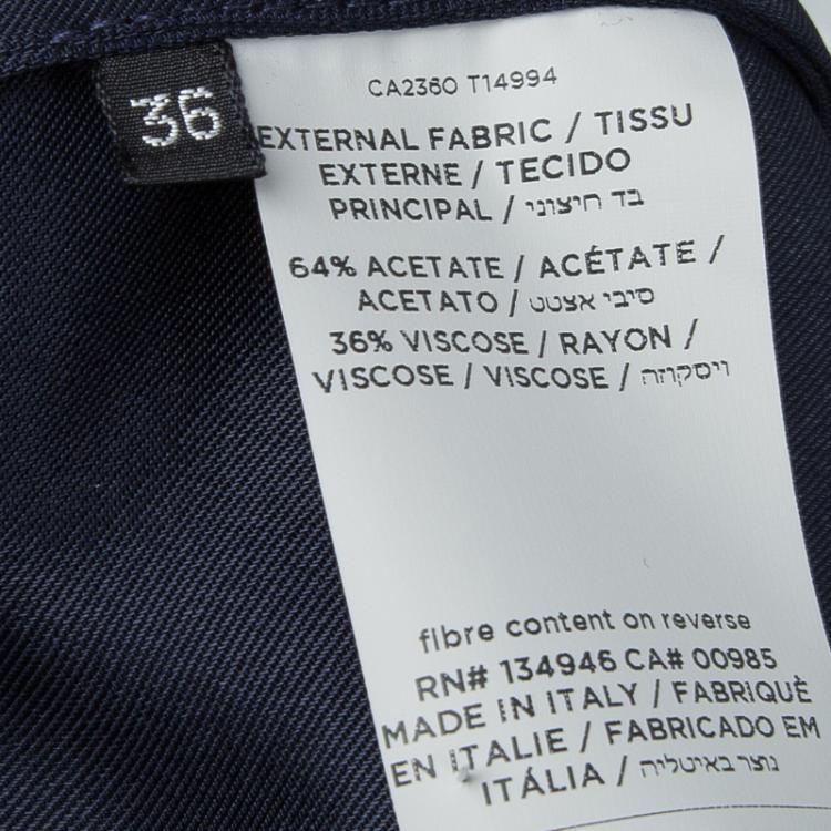 Pre Owned Tom Ford Navy Blue Satin Long Sleeve Button Down Shirt S