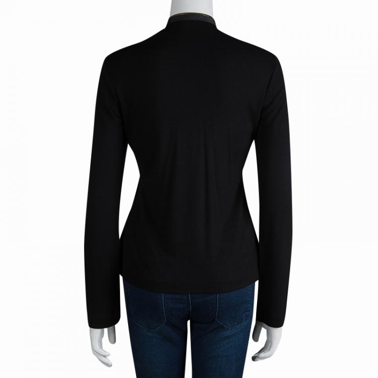 Pre Owned Tom Ford Black Knit Zip Detail Cardigan S