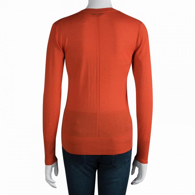 Pre Owned Tom Ford Red Cashmere V-Neck Sweater S