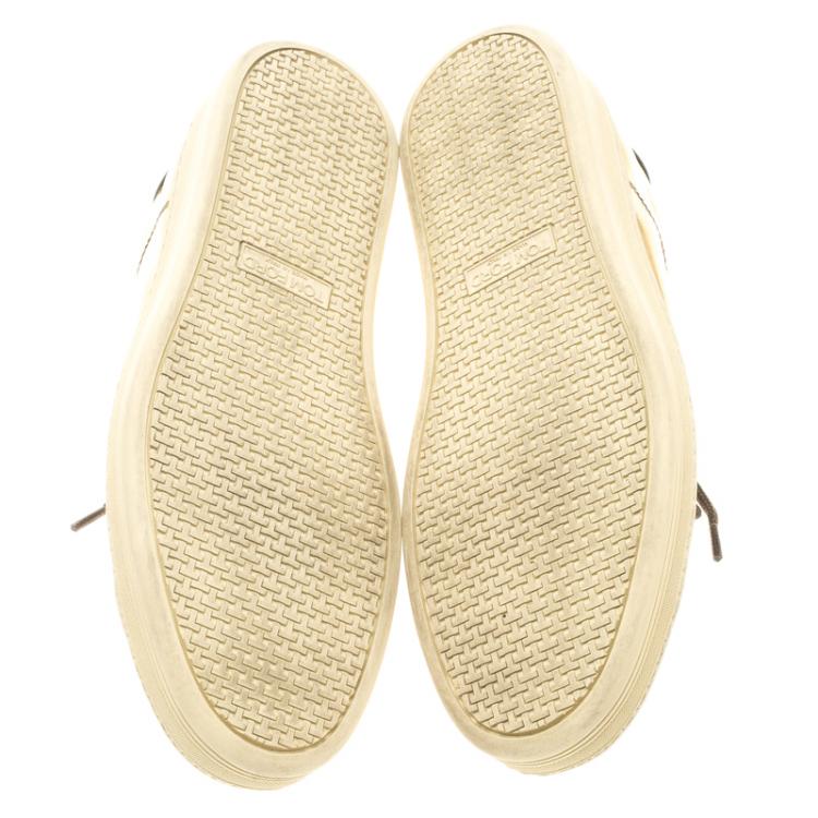 Pre Owned Tom Ford Gold Metallic Leather Low Top Sneaker Size 39