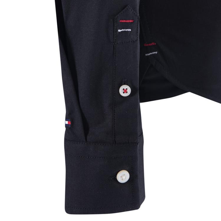 Pre Owned Tommy Hilfiger Black Cotton Long Sleeve Shirt M