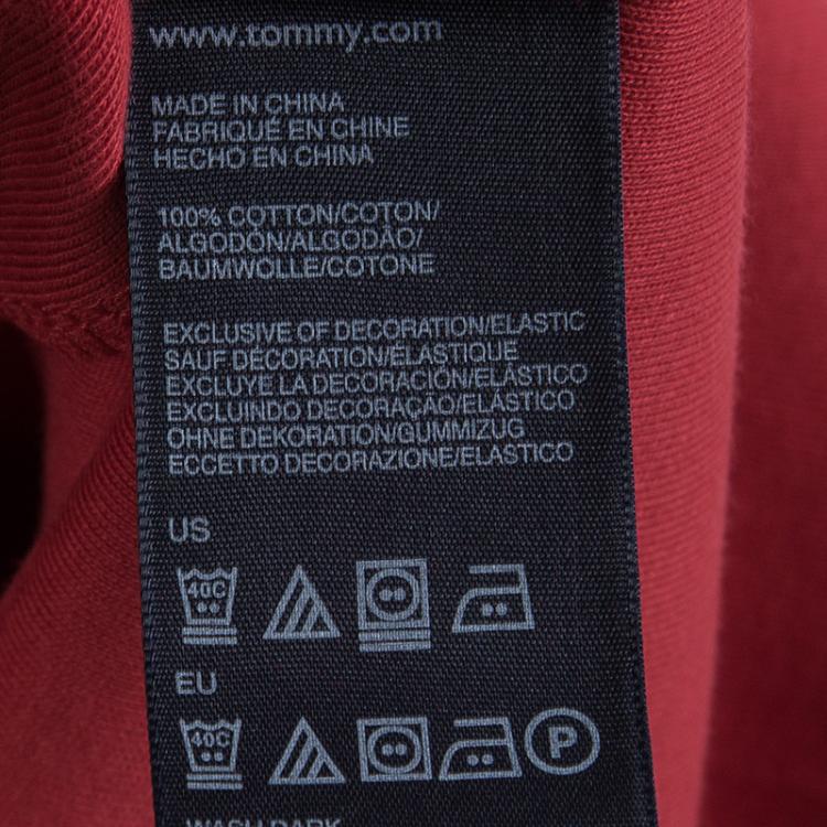 Pre Owned Tommy Hilfiger Red Cotton Polo T-Shirt Dress M