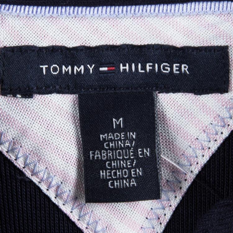 Pre Owned Tommy Hilfiger Navy Blue Cotton Polo T-Shirt Dress M