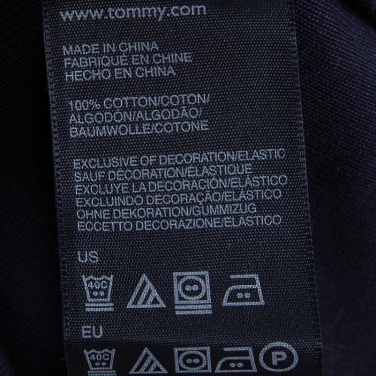 Pre Owned Tommy Hilfiger Navy Blue Cotton Polo T-Shirt Dress M
