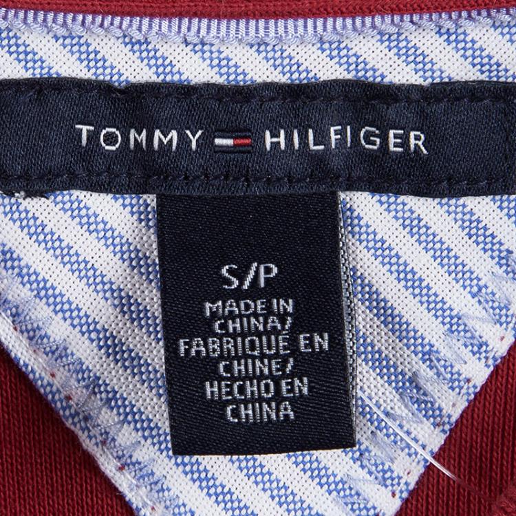 Pre Owned Tommy Hilfiger Red Cotton Polo T-Shirt Dress S