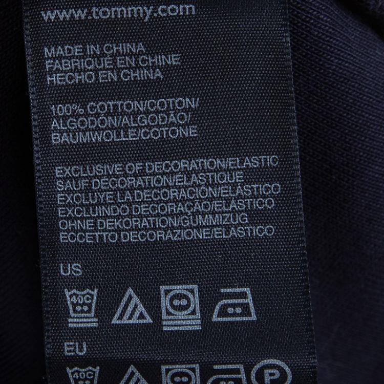 Pre Owned Tommy Hilfiger Navy Blue Cotton Polo T-Shirt Dress L