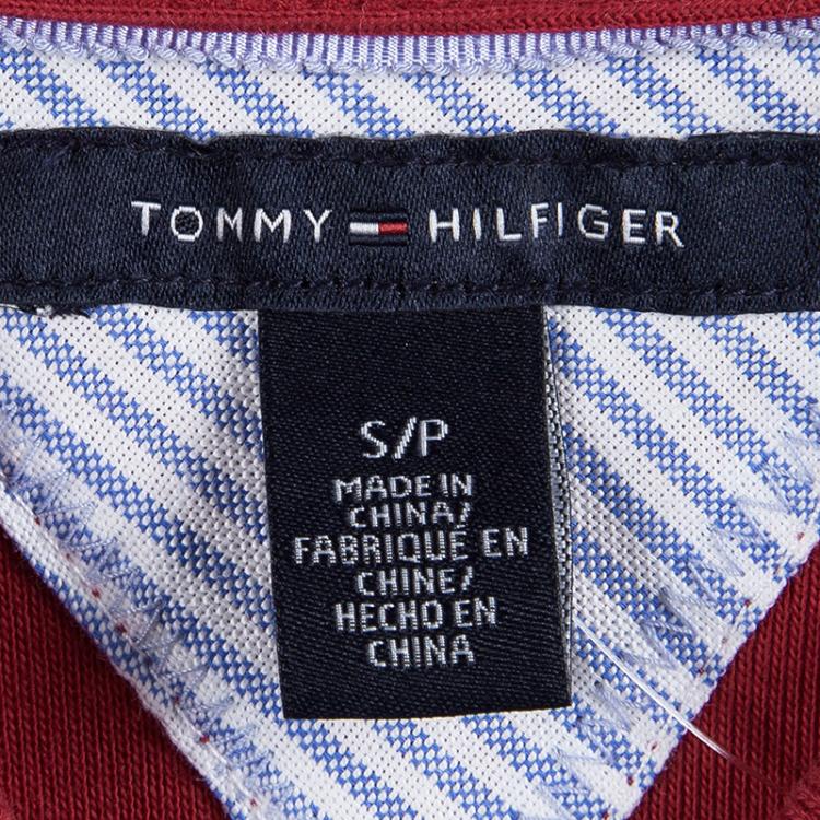 Pre Owned Tommy Hilfiger Red Cotton Polo T-Shirt Dress S