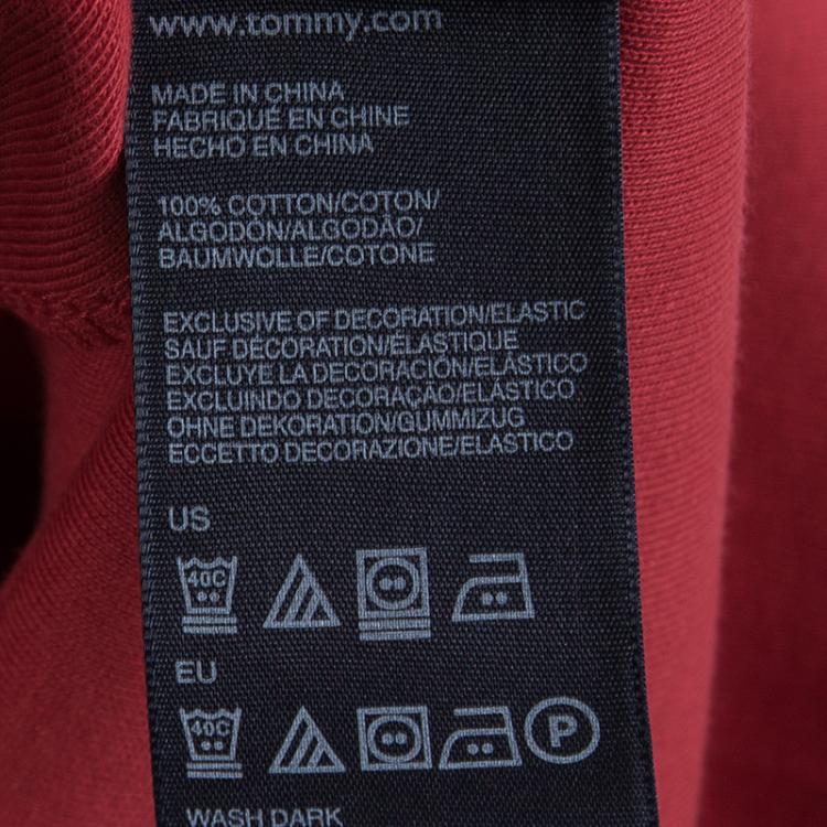 Pre Owned Tommy Hilfiger Red Cotton Polo T-Shirt Dress S