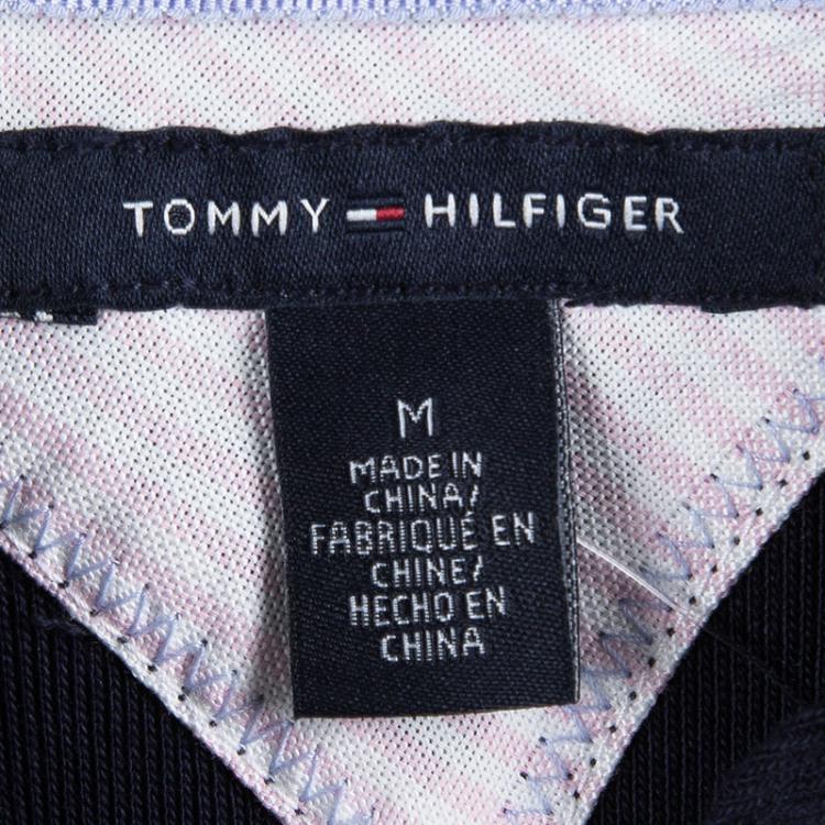 Pre Owned Tommy Hilfiger Navy Blue Cotton Polo T-Shirt Dress M