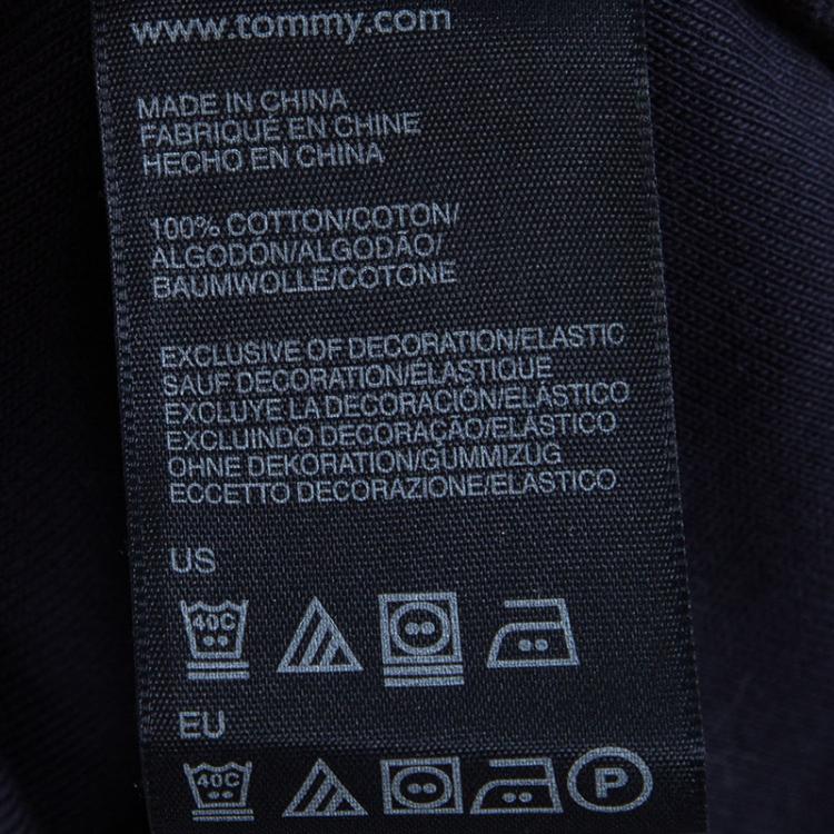 Pre Owned Tommy Hilfiger Navy Blue Cotton Polo T-Shirt Dress M
