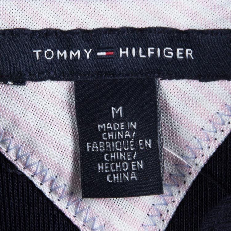 Pre Owned Tommy Hilfiger Navy Blue Cotton Polo T-Shirt Dress M
