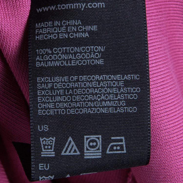 Pre Owned Tommy Hilfiger Pink Cotton Polo T-Shirt Dress M 