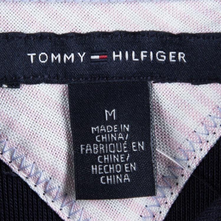 Pre Owned Tommy Hilfiger Navy Blue Cotton Polo T-Shirt Dress M