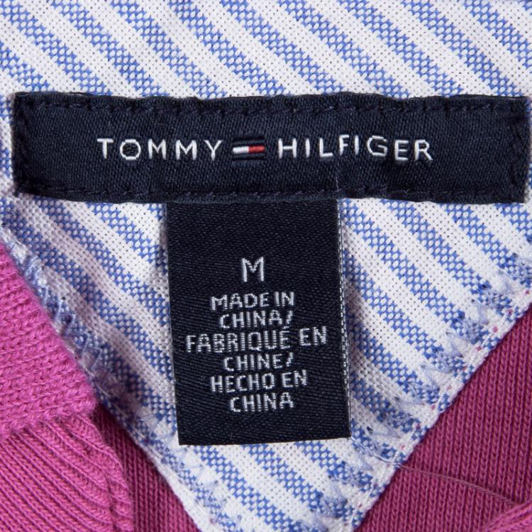 Pre Owned Tommy Hilfiger Pink Cotton Polo T-Shirt Dress M 