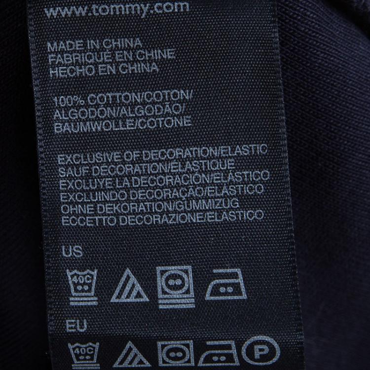 Pre Owned Tommy Hilfiger Navy Blue Cotton Polo T-Shirt Dress M