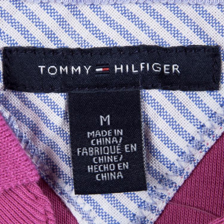 Pre Owned Tommy Hilfiger Pink Cotton Polo T-Shirt Dress M 