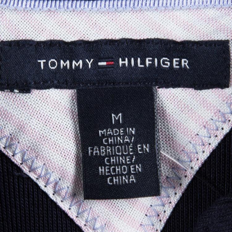 Pre Owned Tommy Hilfiger Navy Blue Cotton Polo T-Shirt Dress M