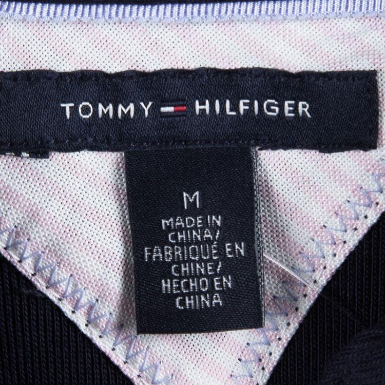 Pre Owned Tommy Hilfiger Navy Blue Cotton Polo T-Shirt Dress M