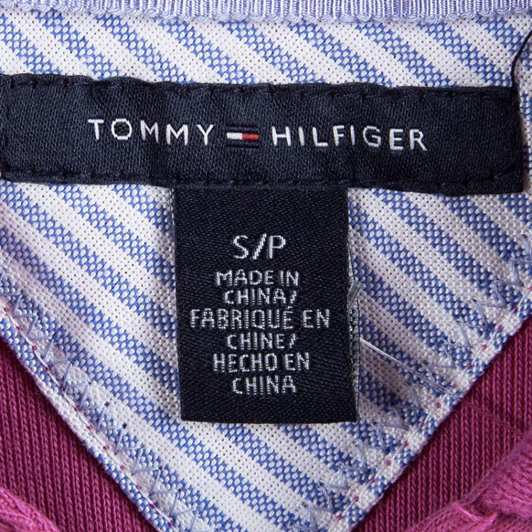 Pre Owned Tommy Hilfiger Pink Cotton Polo T-Shirt Dress S