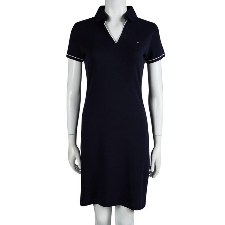 tommy hilfiger black dress with white collar
