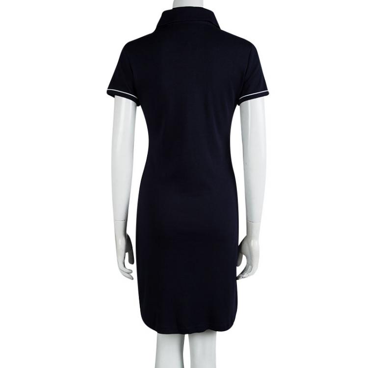 Pre Owned Tommy Hilfiger Navy Blue Cotton Polo T-Shirt Dress M