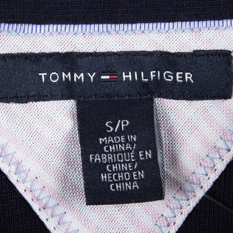 Pre Owned Tommy Hilfiger Navy Blue Cotton Polo T-Shirt Dress S