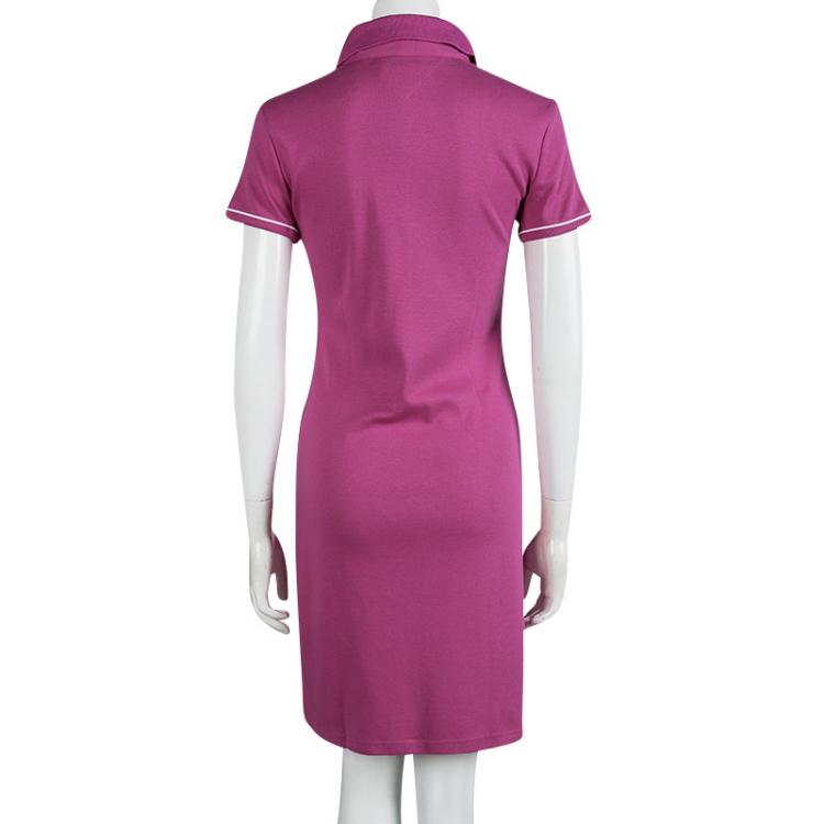Pre Owned Tommy Hilfiger Pink Cotton Polo T-Shirt Dress S