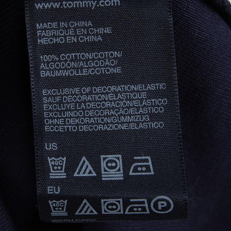 Pre Owned Tommy Hilfiger Navy Blue Cotton Polo T-Shirt Dress L