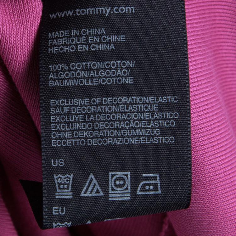 Pre Owned Tommy Hilfiger Pink Cotton Polo T-Shirt Dress L