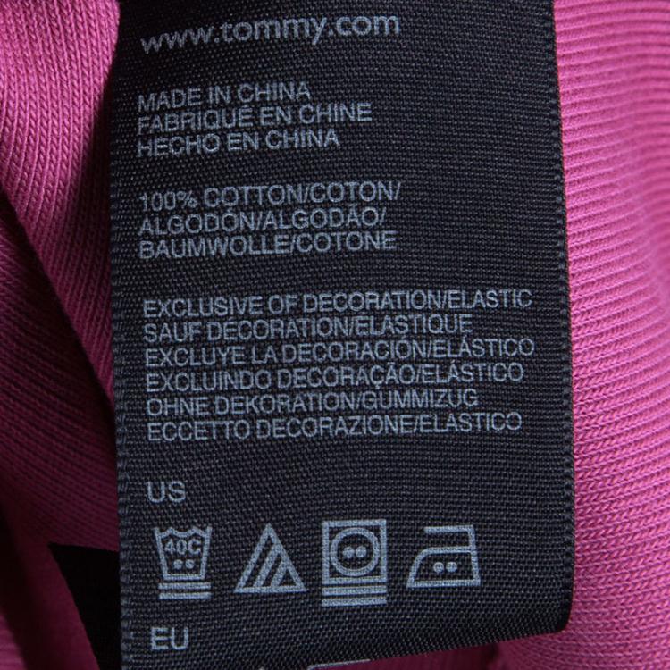 Pre Owned Tommy Hilfiger Pink Cotton Polo T-Shirt Dress L