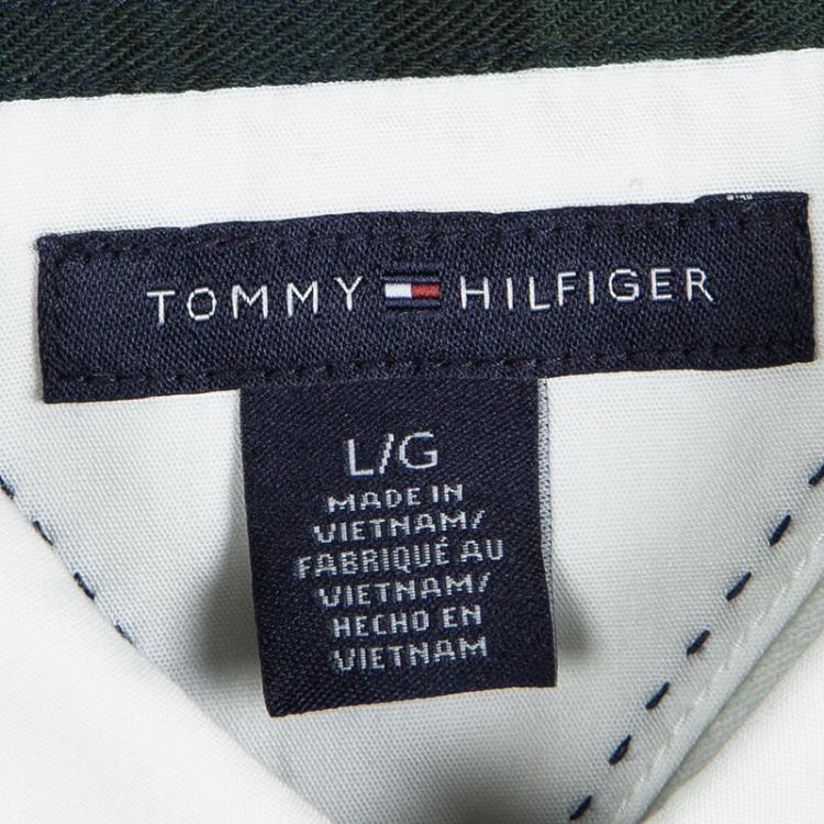 Pre Owned Tommy Hilfiger White Short Sleeve Polo T-Shirt L
