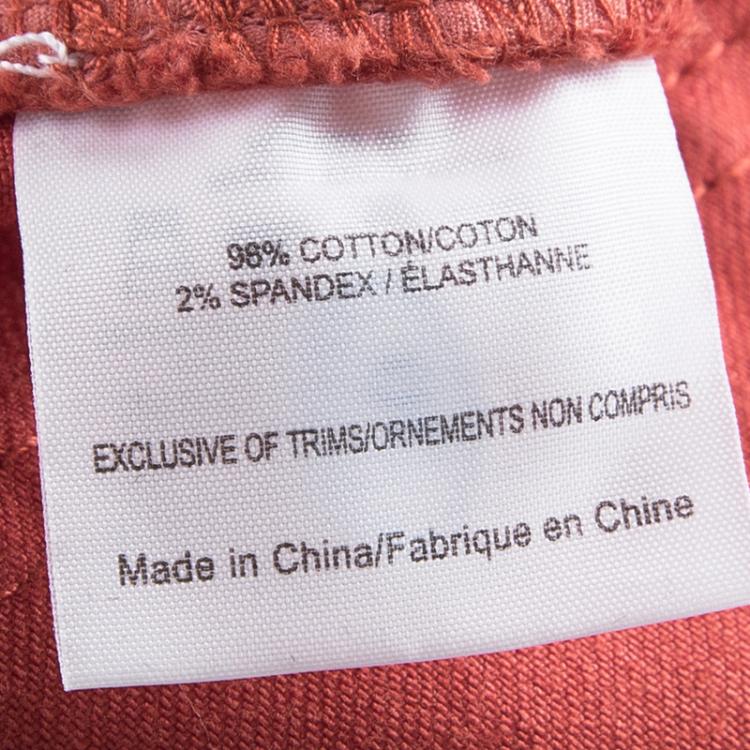 Pre Owned Tory Burch Jasper Red Washed Denim Skinny Ankle Grazer Jeans M