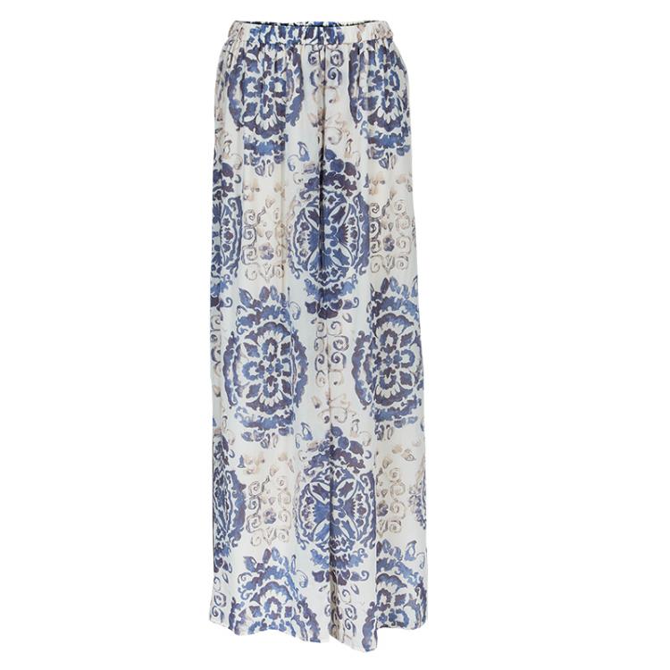 Pre Owned Tory Burch Soraya White Printed Maxi Skirt M