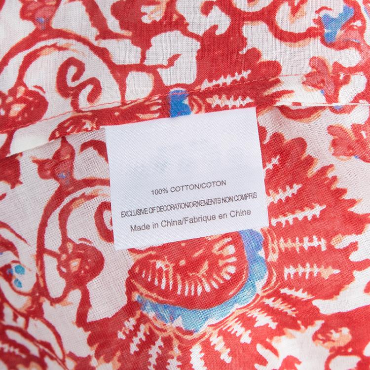 Pre Owned Tory Burch Red Printed Tunic Top M