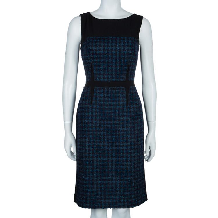 Tory Burch Sloane Blue and Green Tweed Dress S Tory Burch | TLC