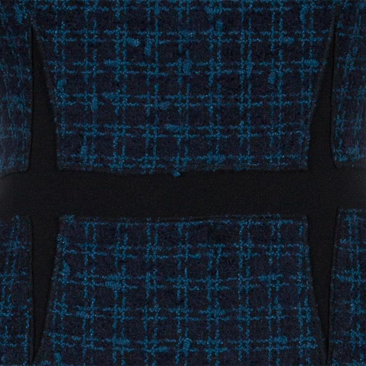 Pre Owned Tory Burch Sloane Blue and Green Tweed Dress S