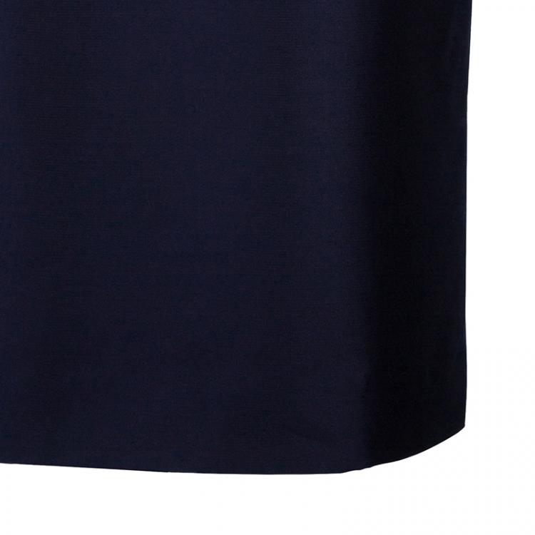 Pre Owned Tory Burch Heather Navy Blue Embellished Dress S
