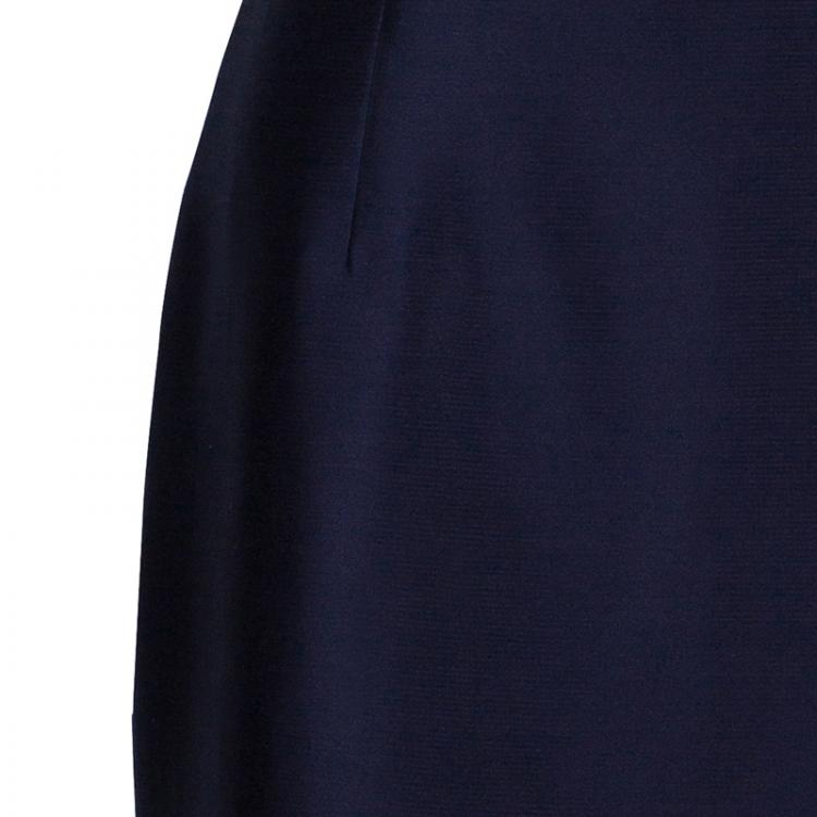 Pre Owned Tory Burch Heather Navy Blue Embellished Dress S