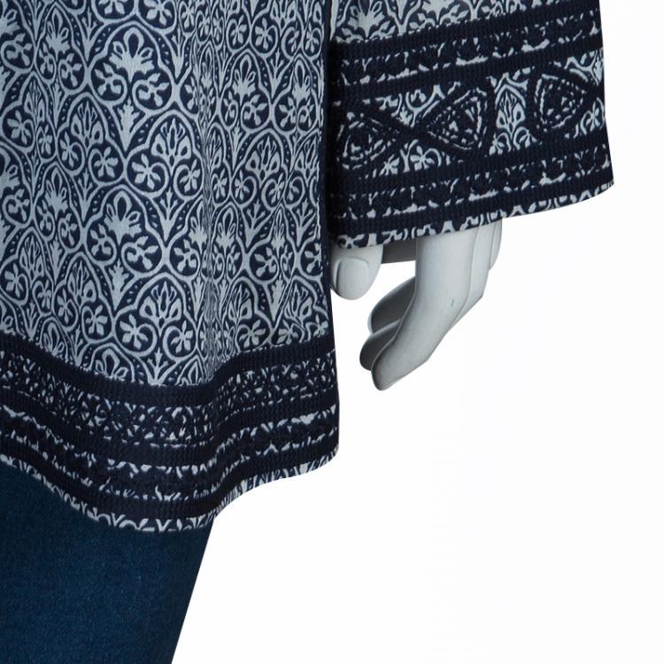 Pre Owned Tory Burch Blue Carinthia Tunic Top L