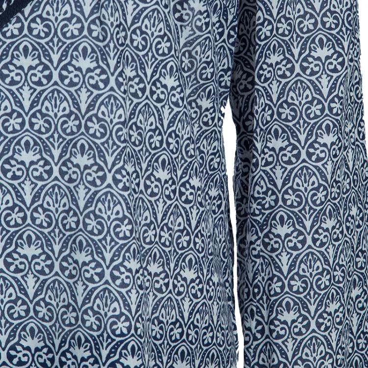 Pre Owned Tory Burch Blue Carinthia Tunic Top L