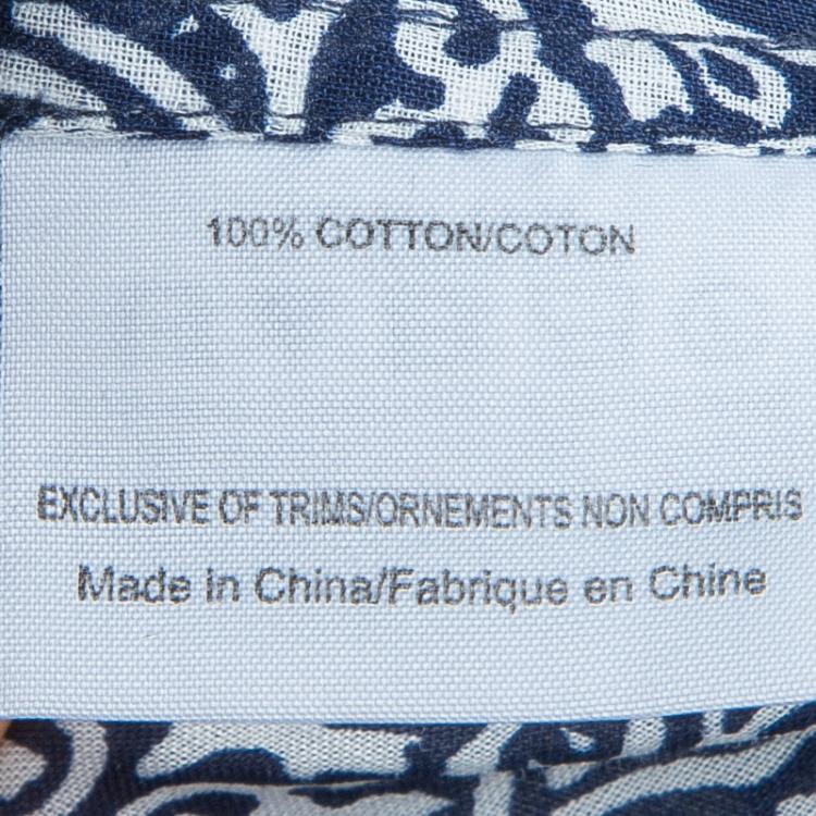 Pre Owned Tory Burch Blue Carinthia Tunic Top L