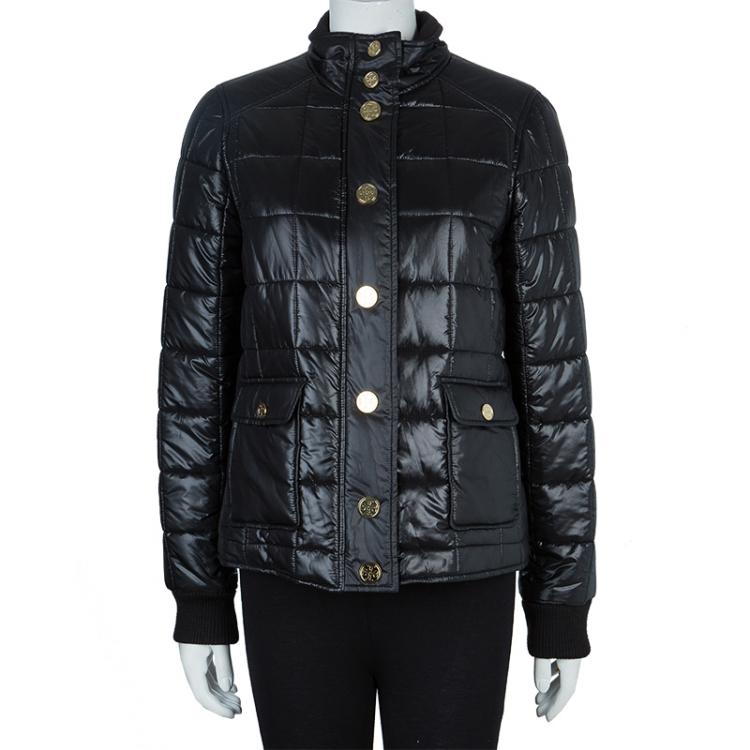 Tory Burch Black Colin Quilted Bomber Jacket M Tory Burch | TLC