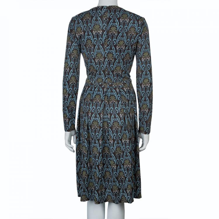 Pre Owned Tory Burch Brown Print Lulu Dress S