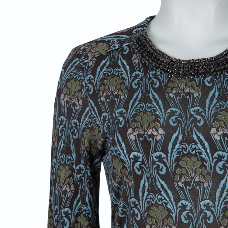 Pre Owned Tory Burch Brown Print Lulu Dress S