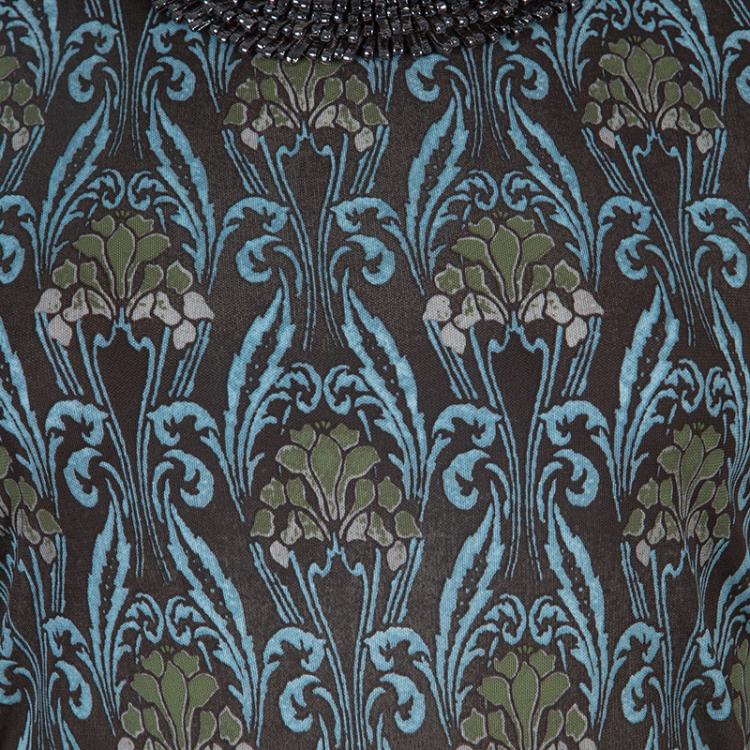 Pre Owned Tory Burch Brown Print Lulu Dress S
