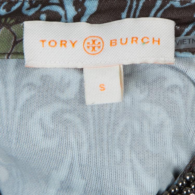 Pre Owned Tory Burch Brown Print Lulu Dress S