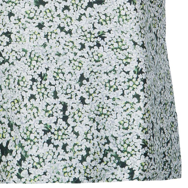 Pre Owned Tory Burch Green Print Sleeveless Top L